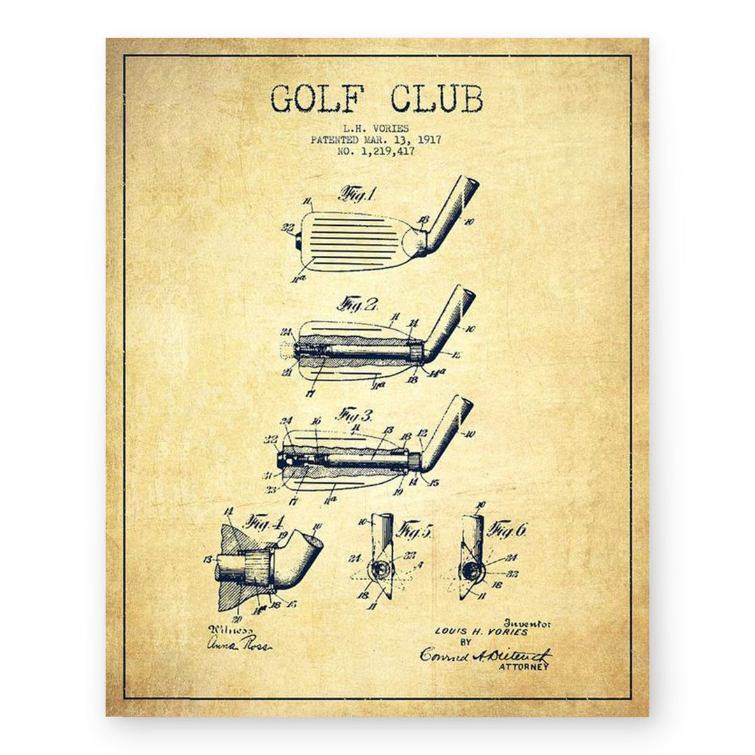 Golf Patent Blueprint Wall Art Set of 4 Inspirational Wall Art