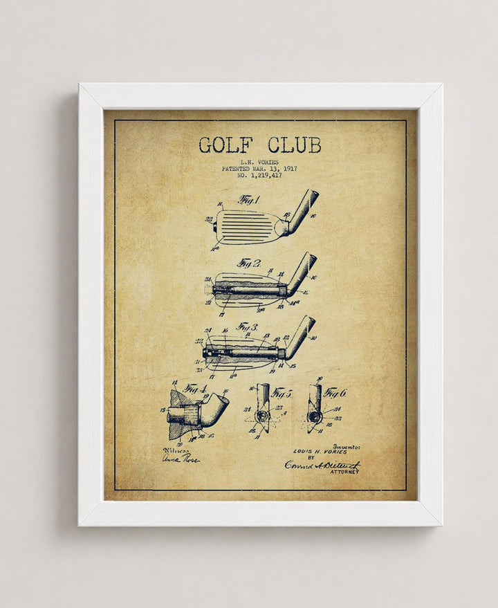 Golf Patent Blueprint Wall Art Set of 4 Inspirational Wall Art
