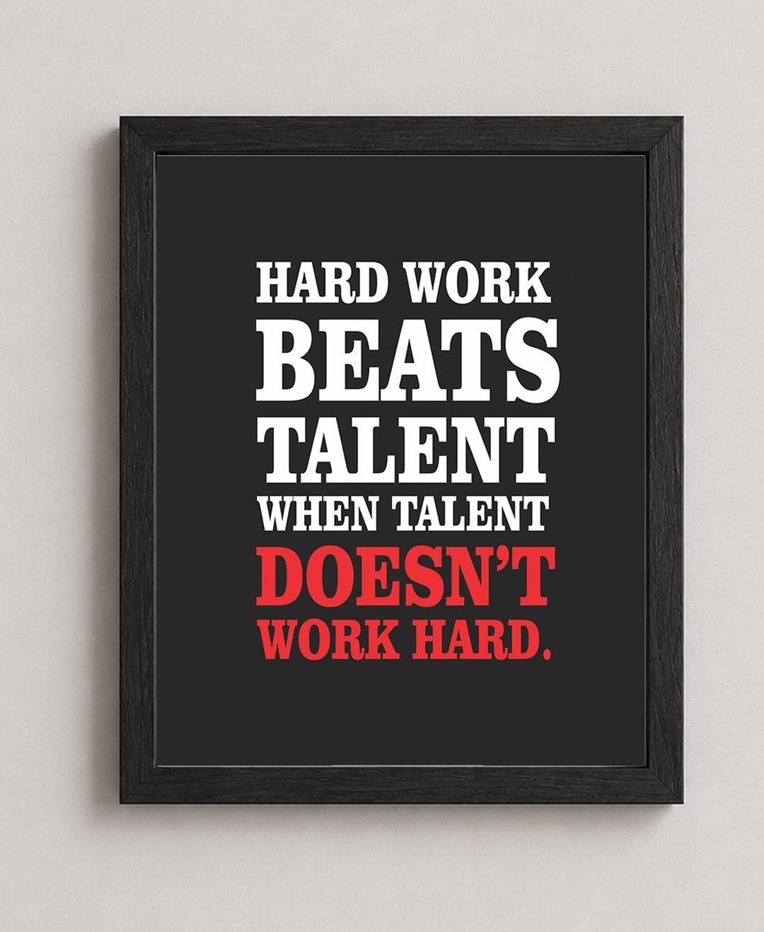 Hard Work Beats Talent Motivational Wall Art