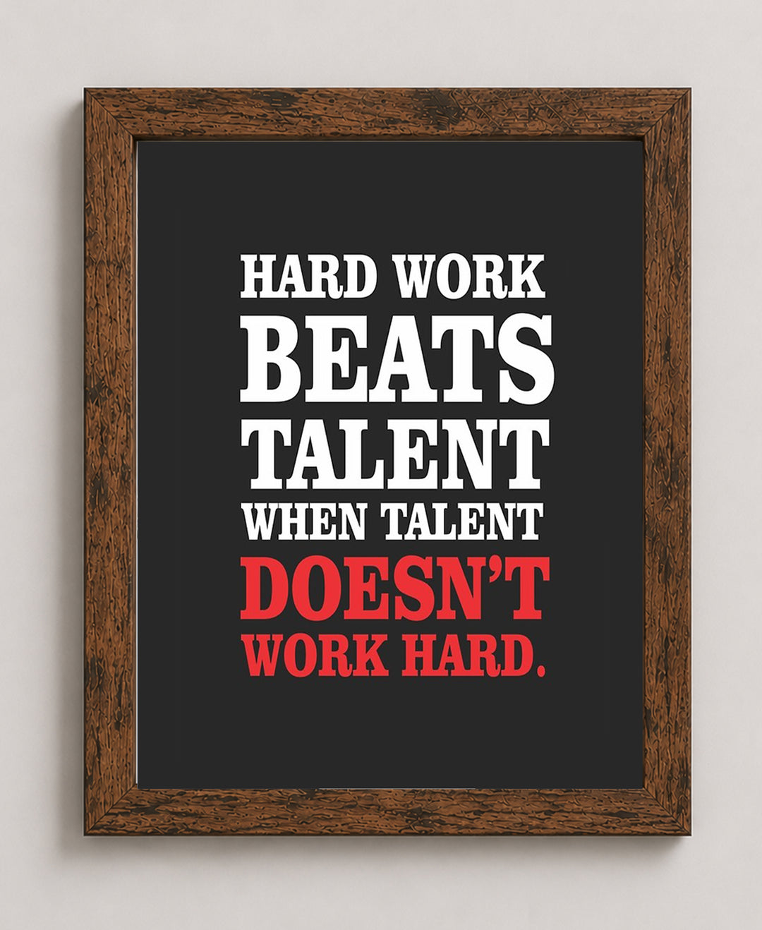 Hard Work Beats Talent Motivational Wall Art