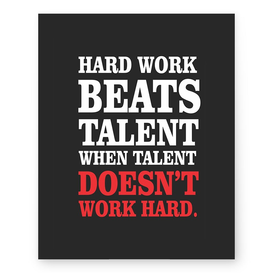 Hard Work Beats Talent Motivational Wall Art