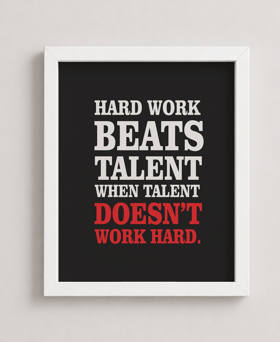 Hard Work Beats Talent Motivational Wall Art