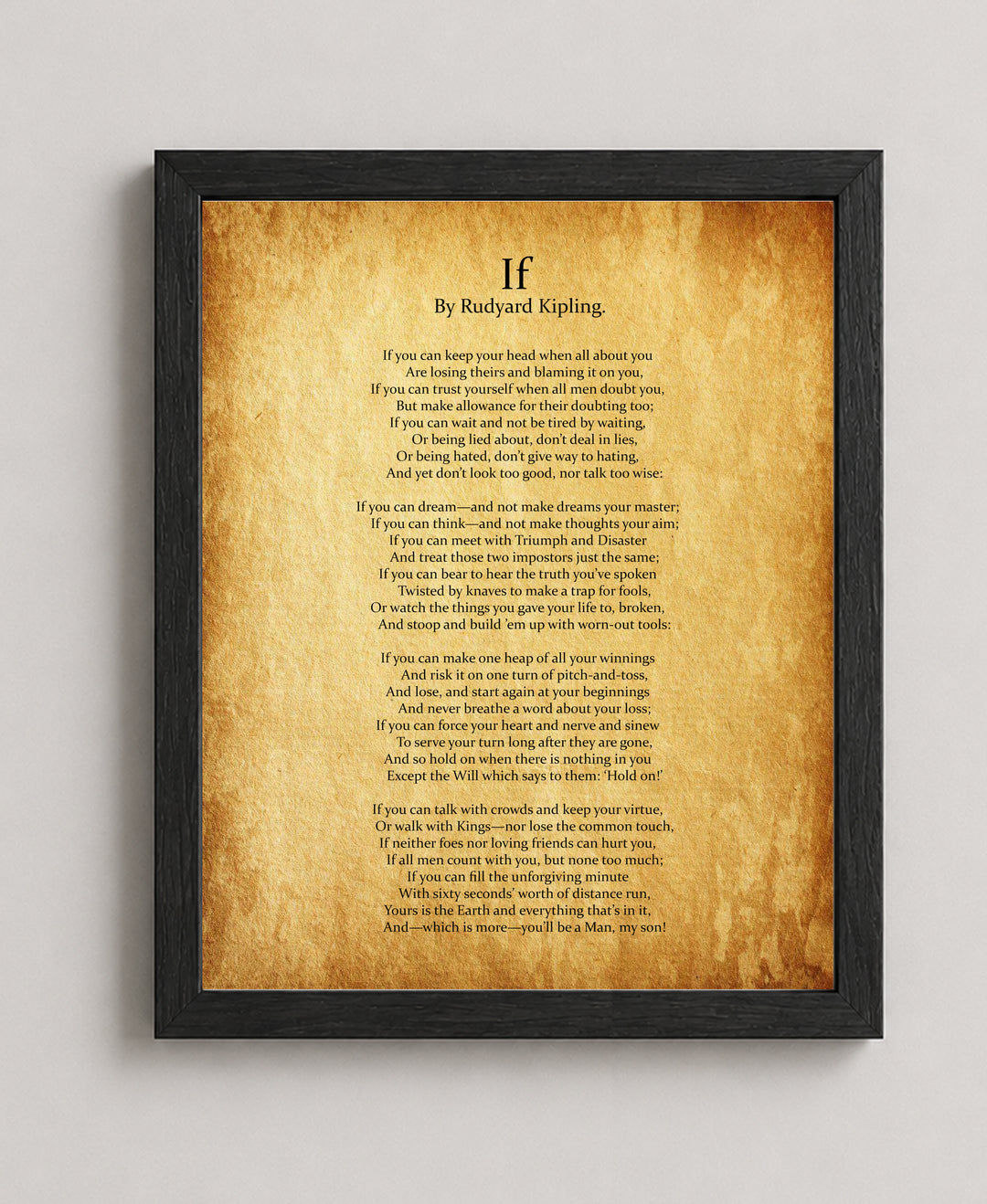 If by Rudyard Kipling Poem Inspirational Wall Art