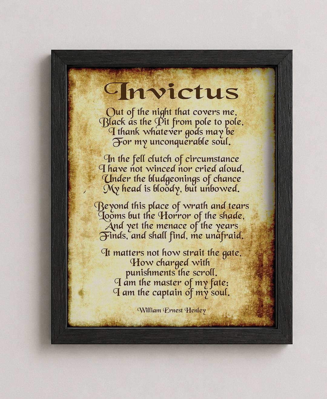 Invictus by William Henley Inspirational Wall Art