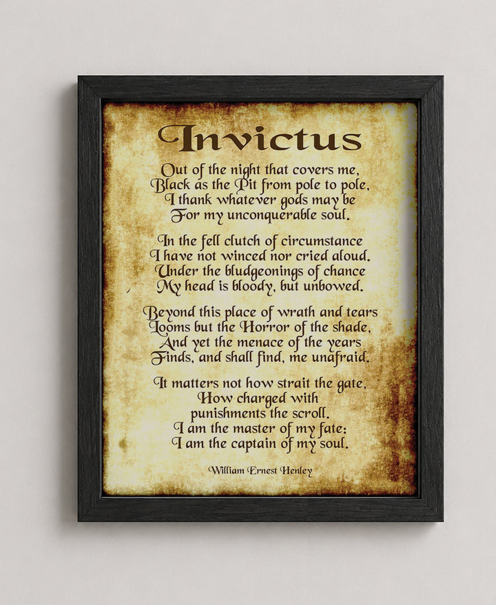 Invictus by William Henley Inspirational Wall Art