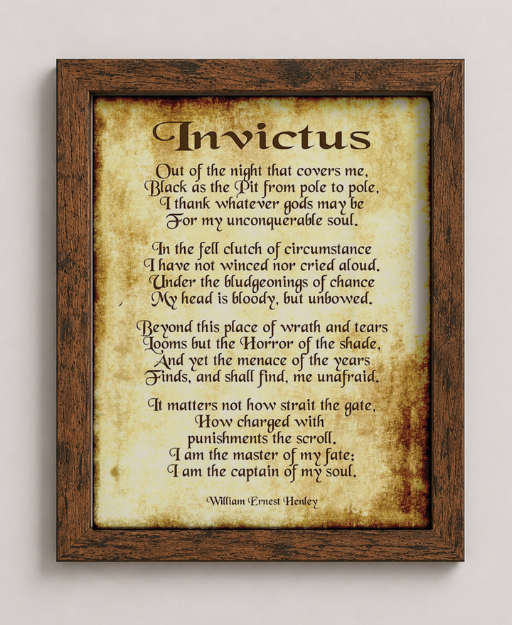 Invictus by William Henley Inspirational Wall Art