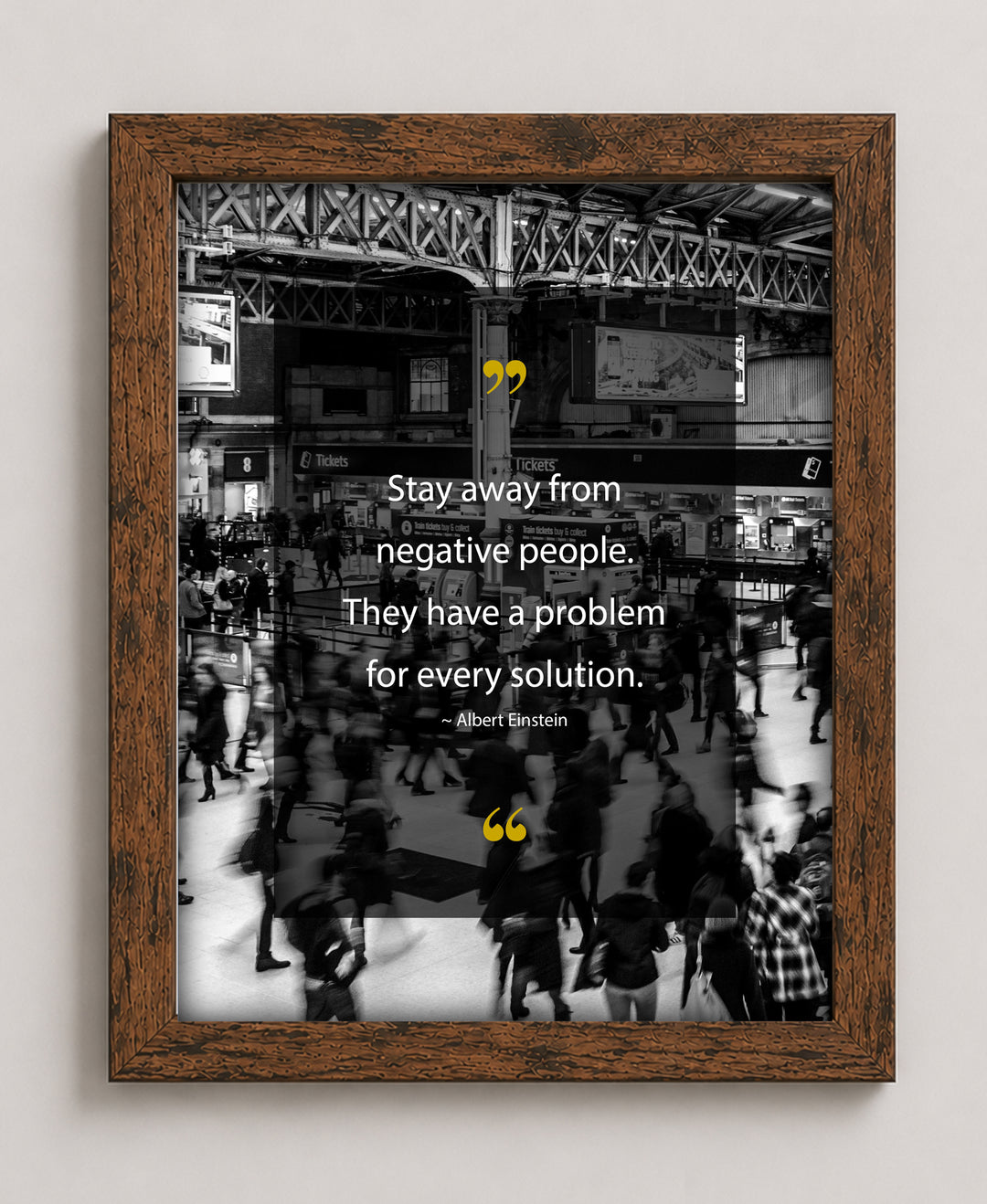 Stay Away From Negative People Albert Einstein Inspirational Wall Art