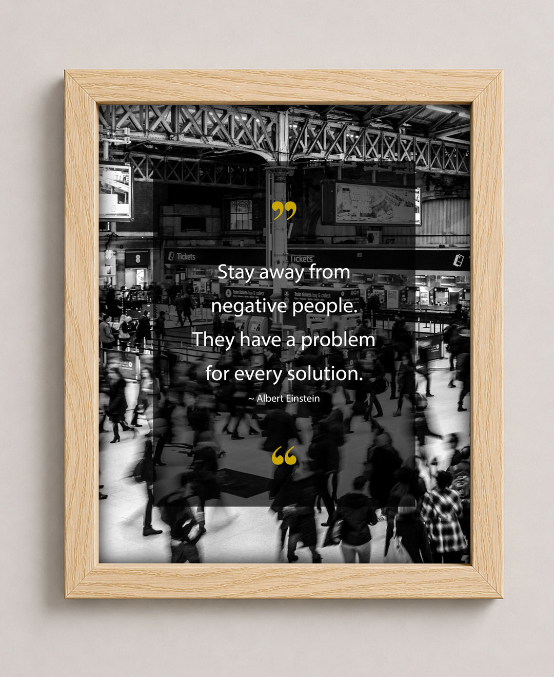 Stay Away From Negative People Albert Einstein Inspirational Wall Art