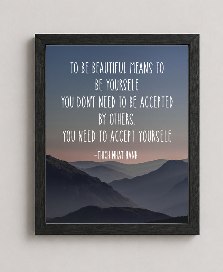 Thich Nhat Hanh Quote Mountain Inspirational Wall Art