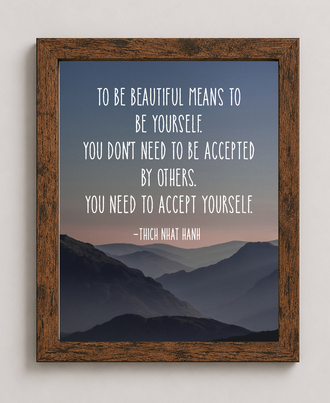 Thich Nhat Hanh Quote Mountain Inspirational Wall Art