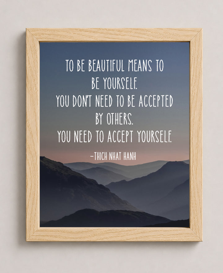 Thich Nhat Hanh Quote Mountain Inspirational Wall Art