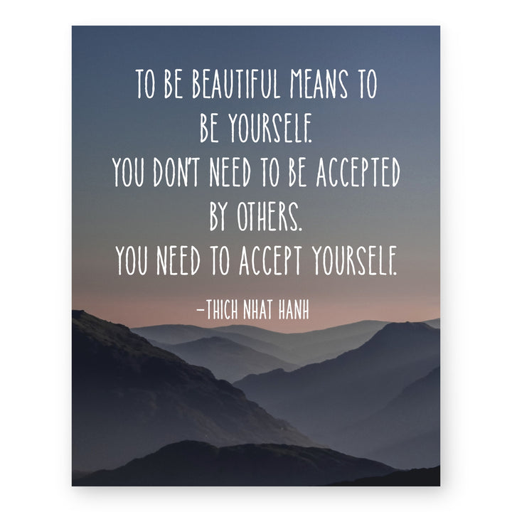 Thich Nhat Hanh Quote Mountain Inspirational Wall Art