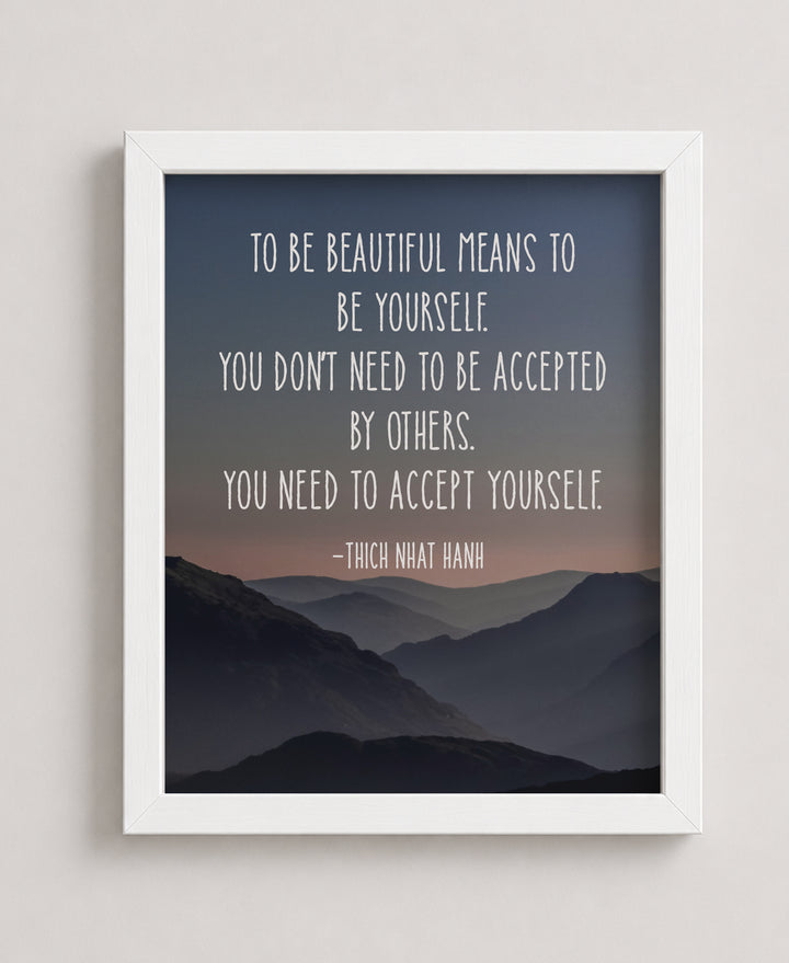 Thich Nhat Hanh Quote Mountain Inspirational Wall Art