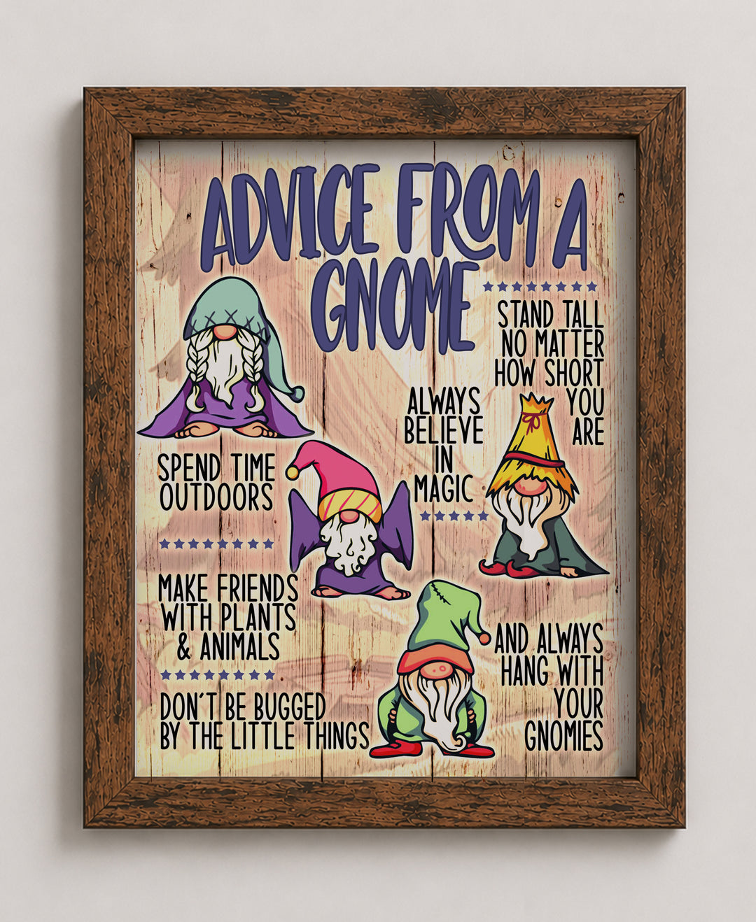 Advice From A Gnome-Spend Time Outdoors Funny Wall Art