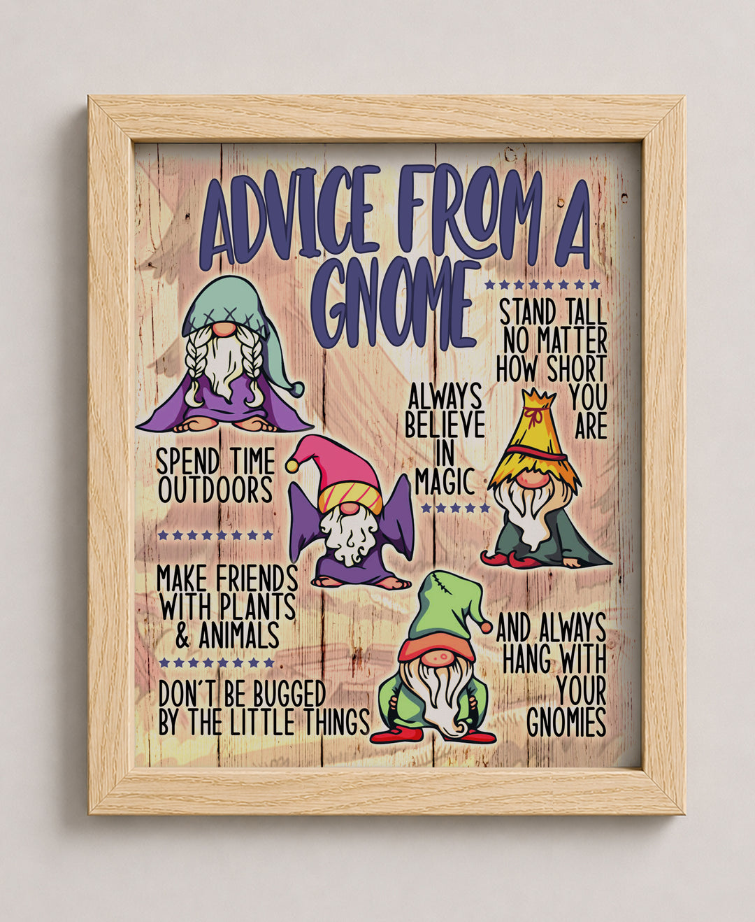 Advice From A Gnome-Spend Time Outdoors Funny Wall Art