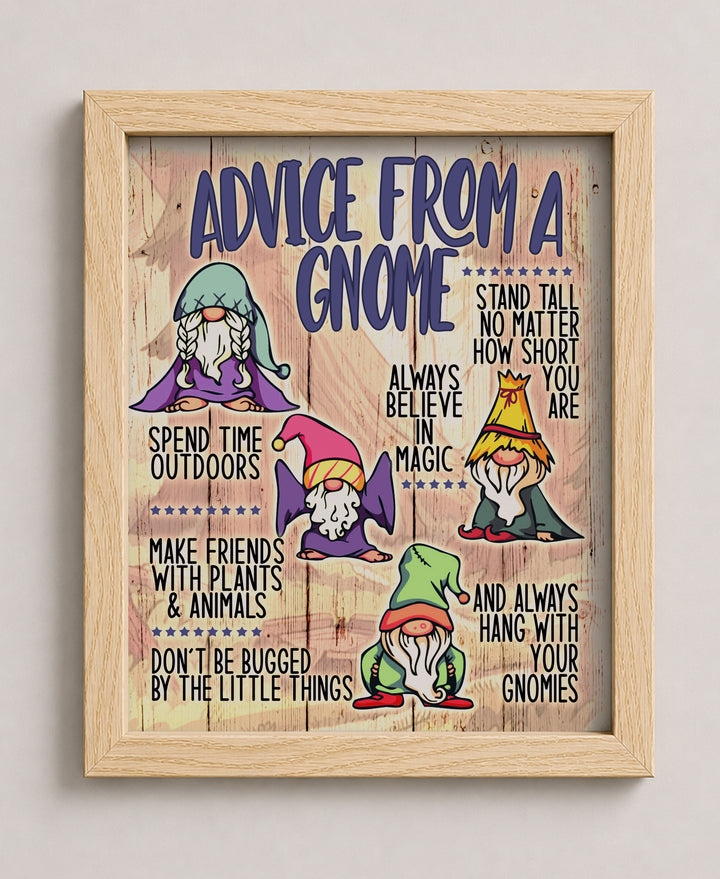 Advice From A Gnome-Spend Time Outdoors Funny Wall Art