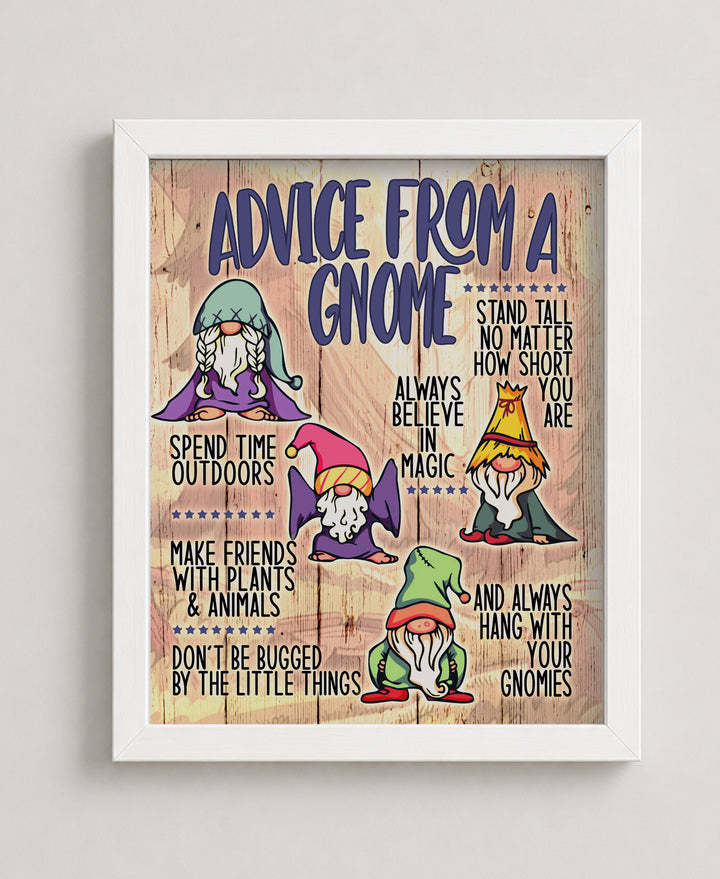 Advice From A Gnome-Spend Time Outdoors Funny Wall Art