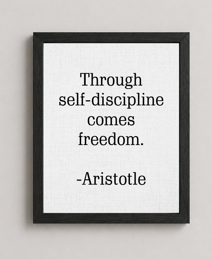 Discipline Comes Freedom Aristotle Inspirational Wall Art