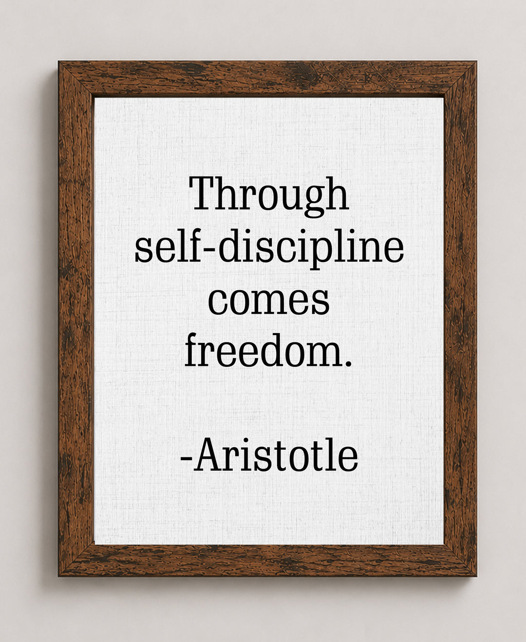Discipline Comes Freedom Aristotle Inspirational Wall Art