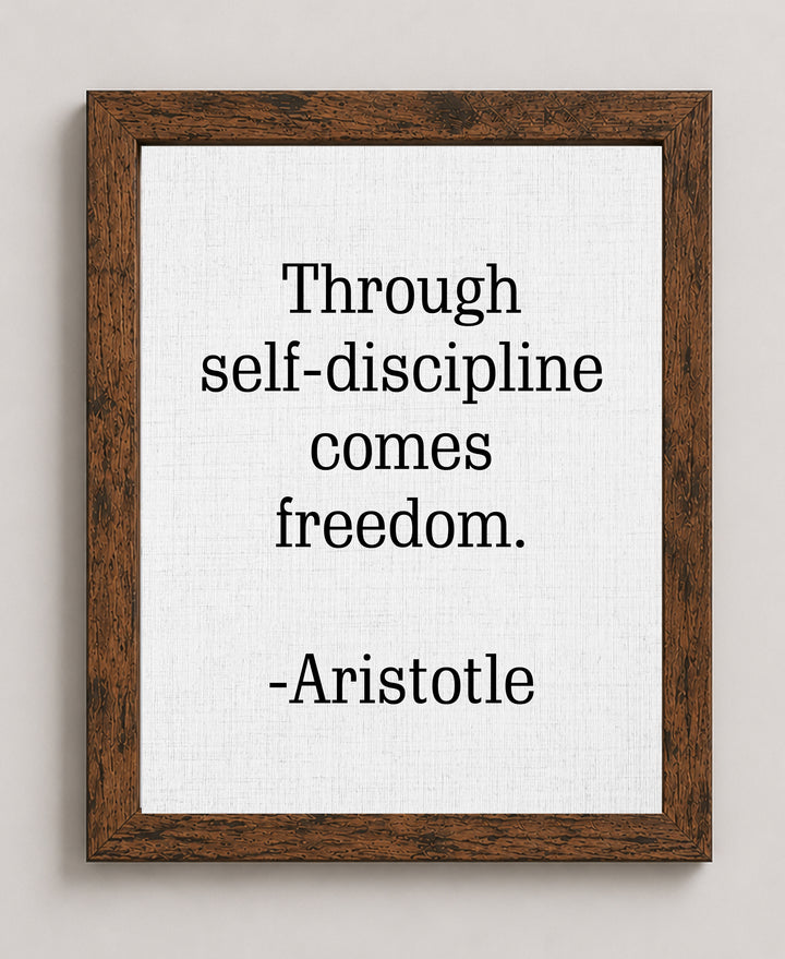 Discipline Comes Freedom Aristotle Inspirational Wall Art