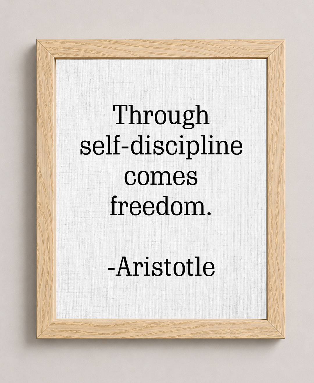 Discipline Comes Freedom Aristotle Inspirational Wall Art