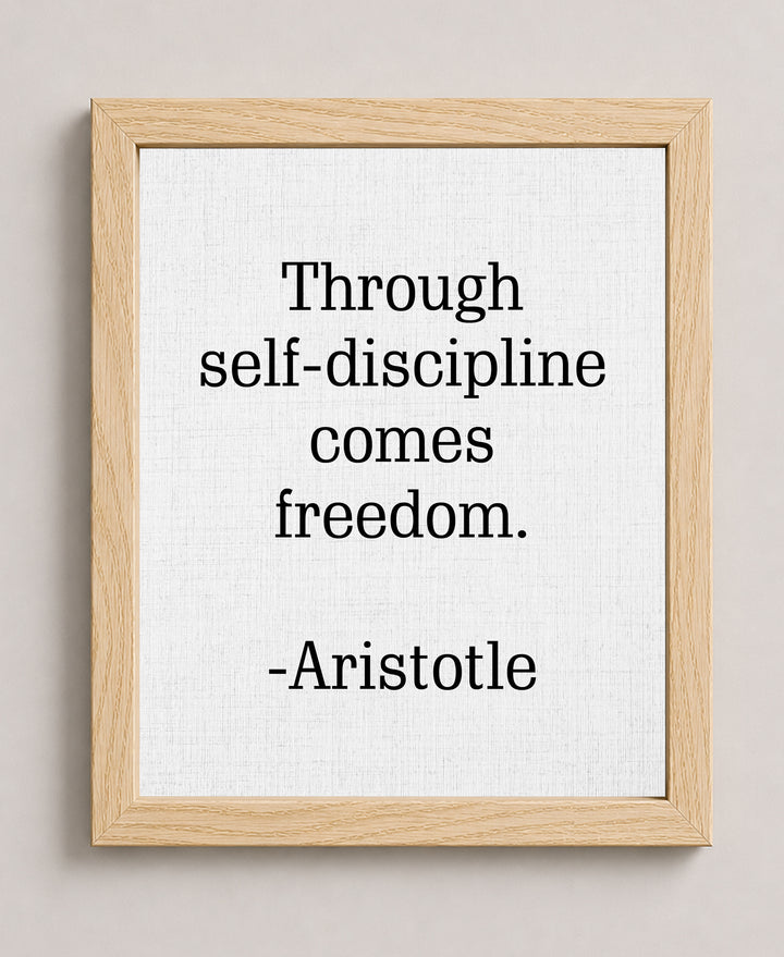 Discipline Comes Freedom Aristotle Inspirational Wall Art