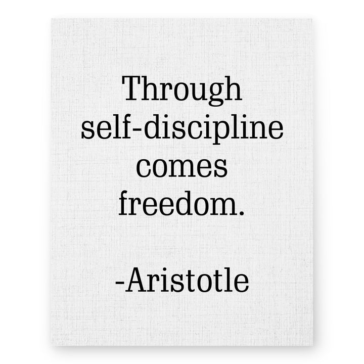 Discipline Comes Freedom Aristotle Inspirational Wall Art