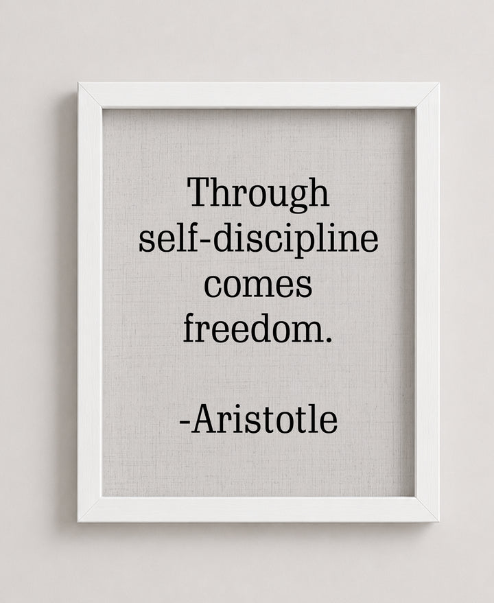 Discipline Comes Freedom Aristotle Inspirational Wall Art