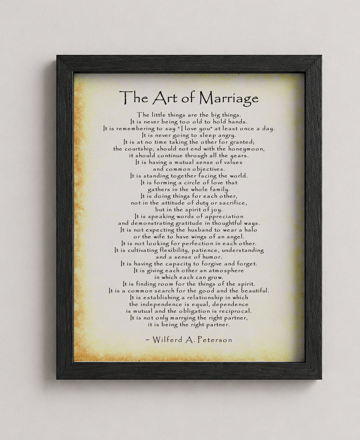 The Art of Marriage Family Inspirational Wall Art
