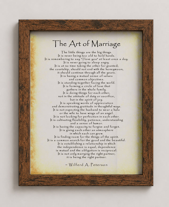The Art of Marriage Family Inspirational Wall Art