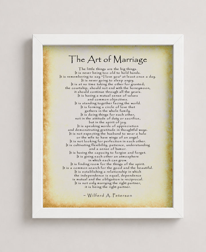 The Art of Marriage Family Inspirational Wall Art