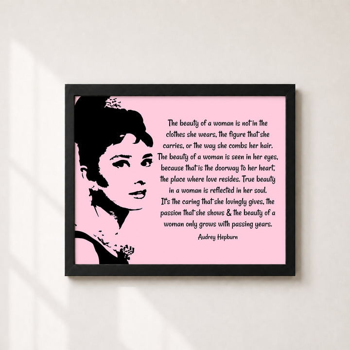Audrey Hepburn Beauty of a Woman Inspirational Wall Art