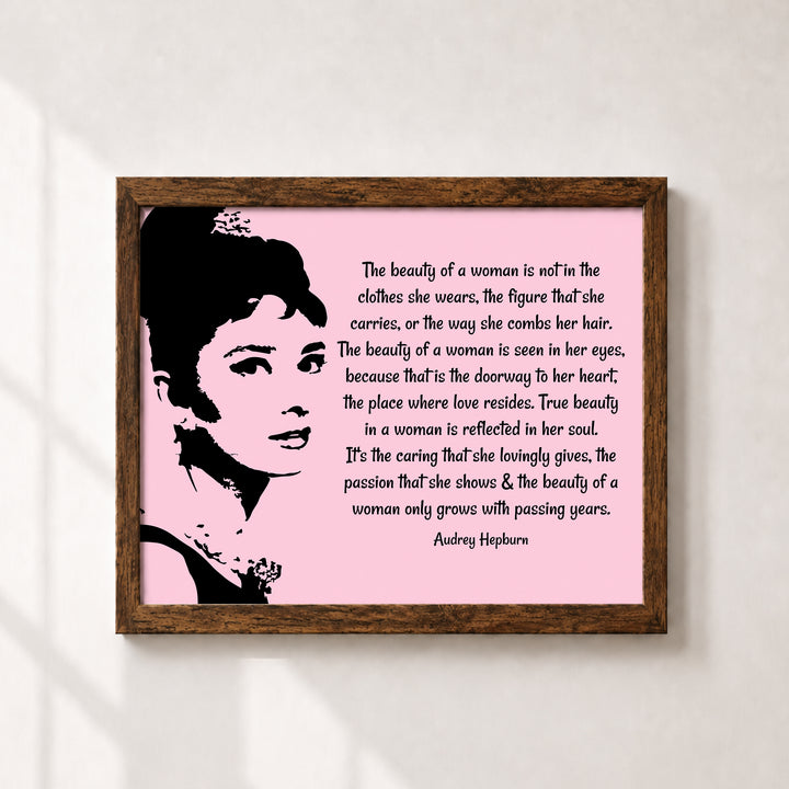 Audrey Hepburn Beauty of a Woman Inspirational Wall Art