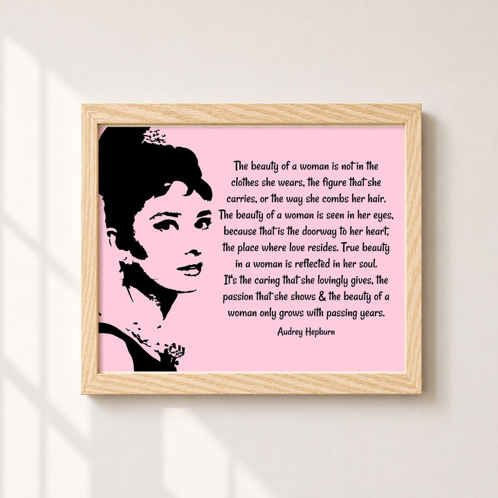 Audrey Hepburn Beauty of a Woman Inspirational Wall Art