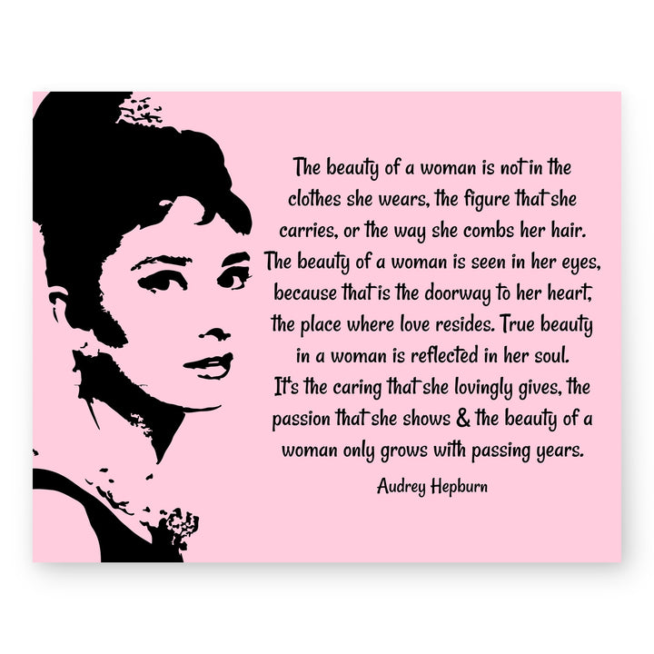 Audrey Hepburn Beauty of a Woman Inspirational Wall Art