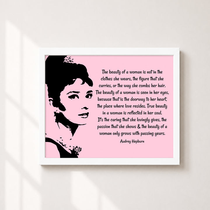 Audrey Hepburn Beauty of a Woman Inspirational Wall Art