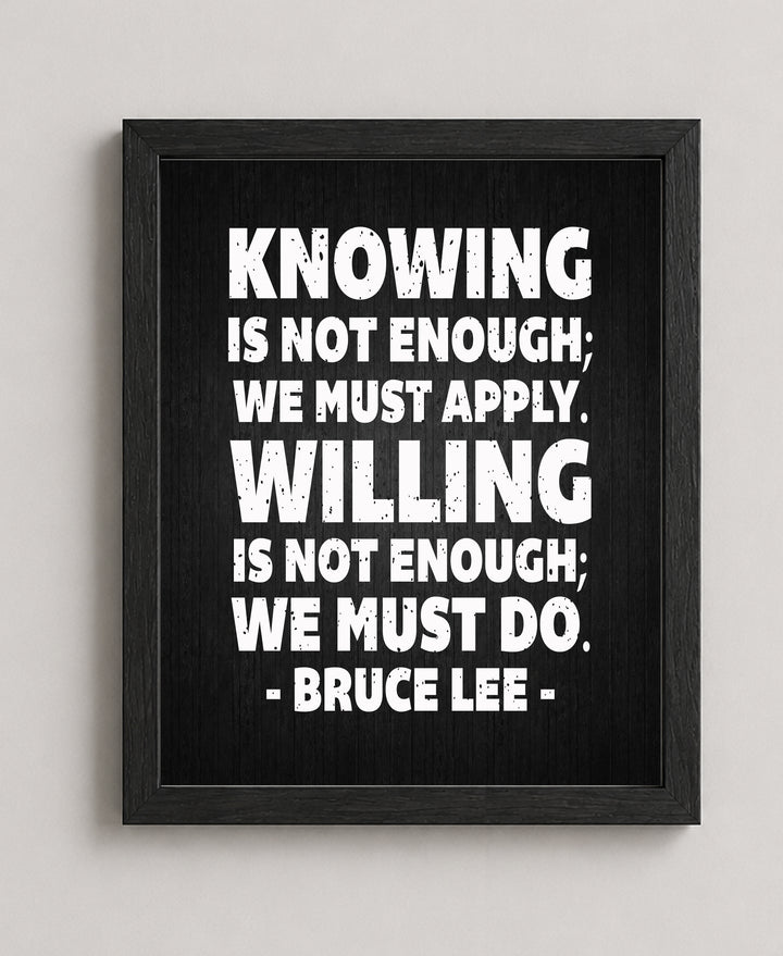 Willing Is Not Enough Inspirational Wall Art