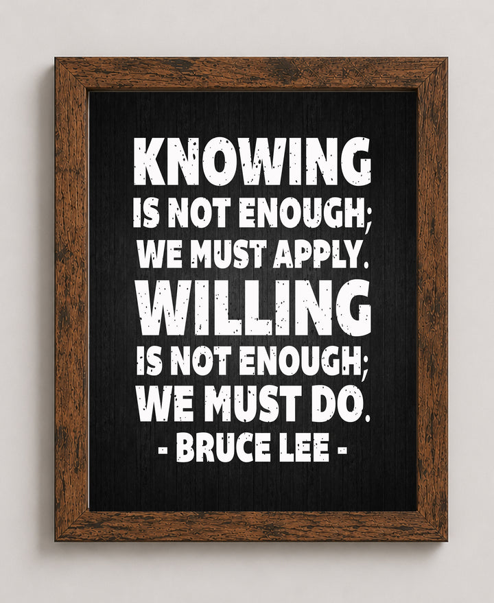 Willing Is Not Enough Inspirational Wall Art