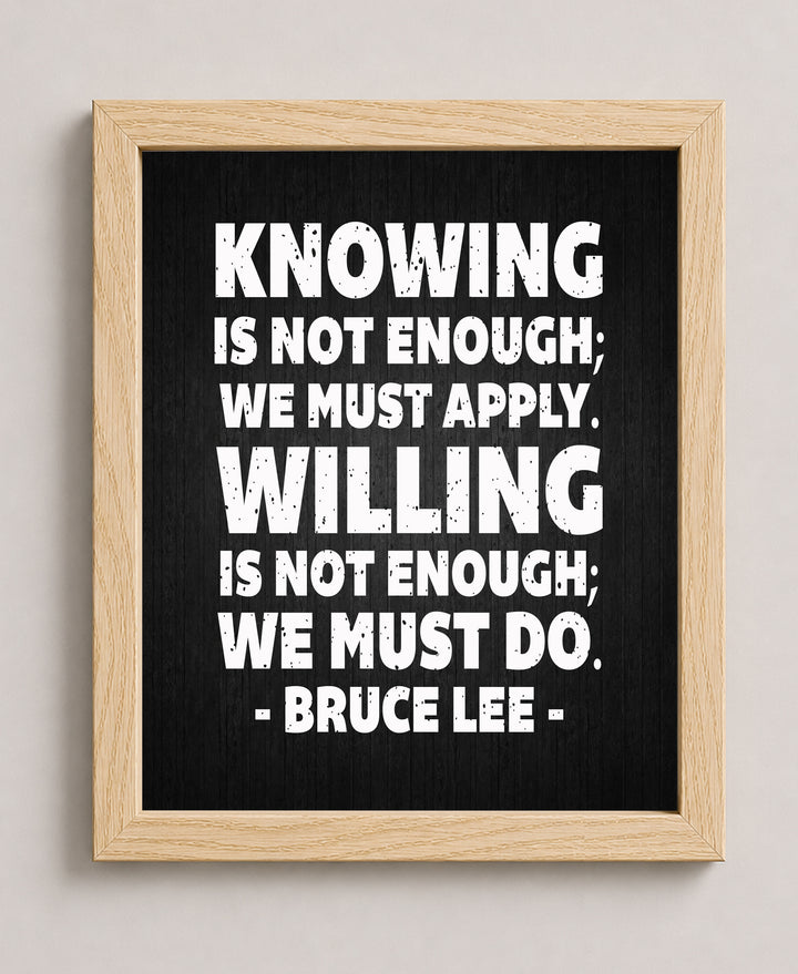Willing Is Not Enough Inspirational Wall Art