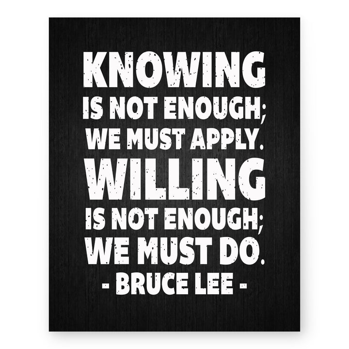 Willing Is Not Enough Inspirational Wall Art