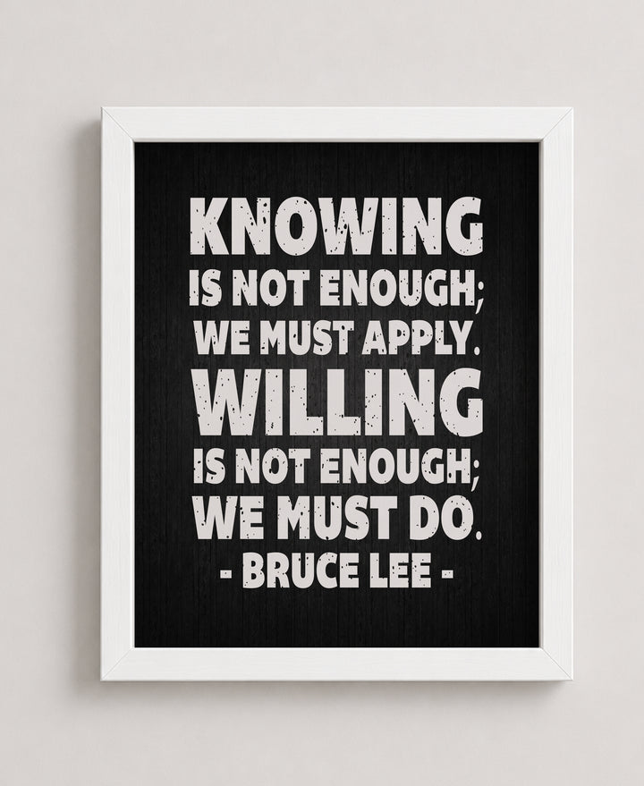 Willing Is Not Enough Inspirational Wall Art