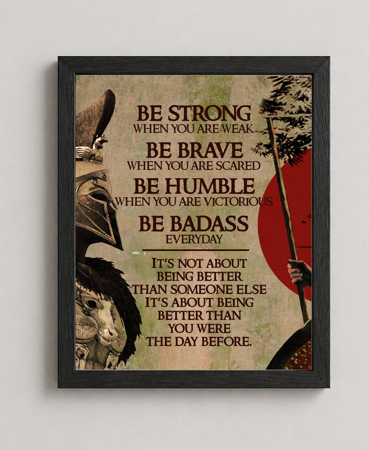 Be Strong Warrior Motivational Wall Art
