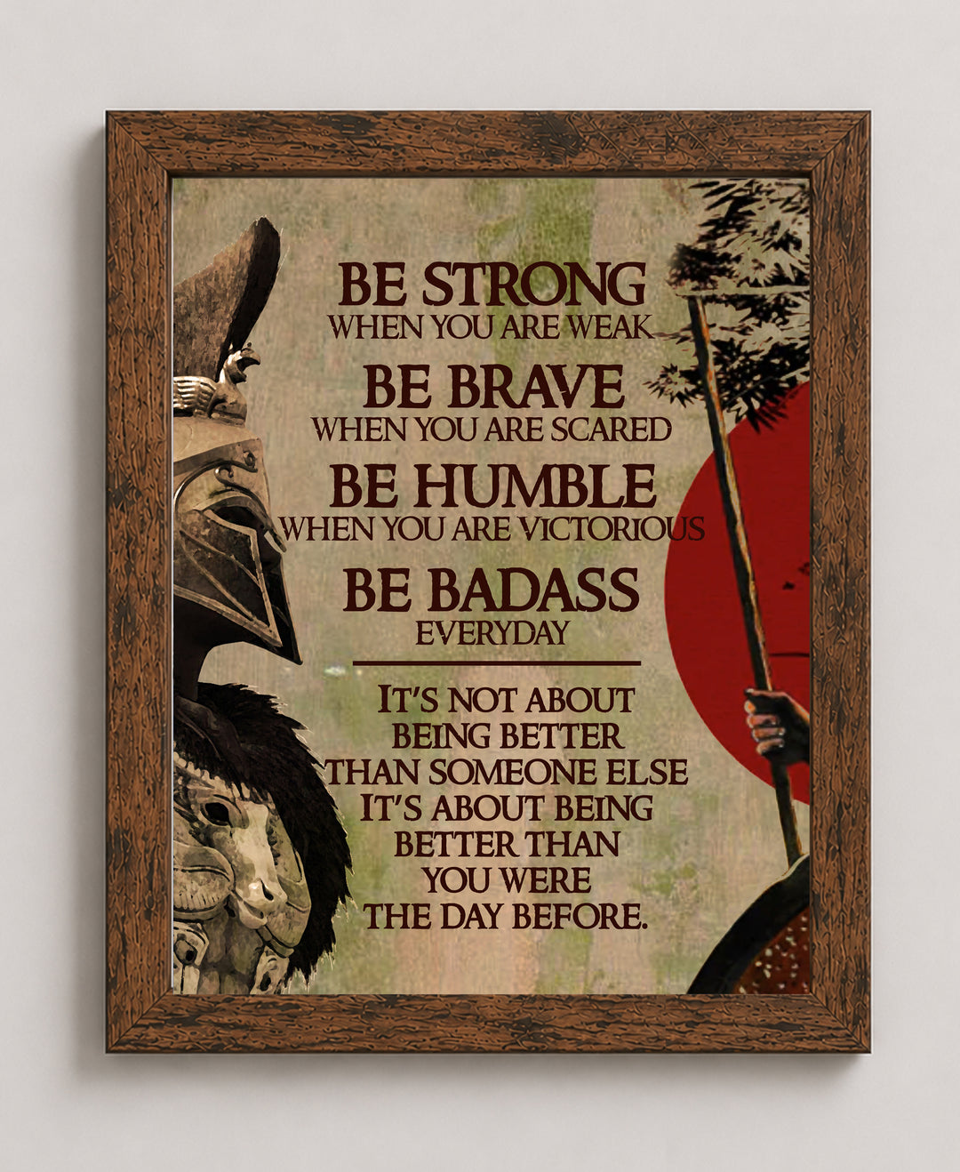 Be Strong Warrior Motivational Wall Art