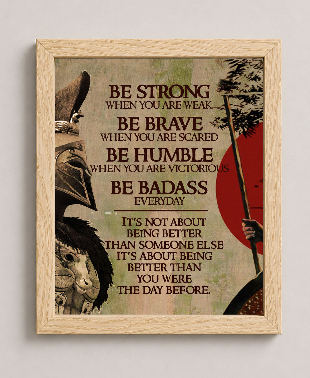 Be Strong Warrior Motivational Wall Art