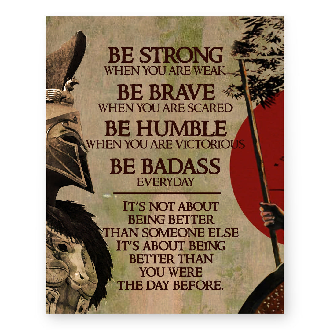 Be Strong Warrior Motivational Wall Art