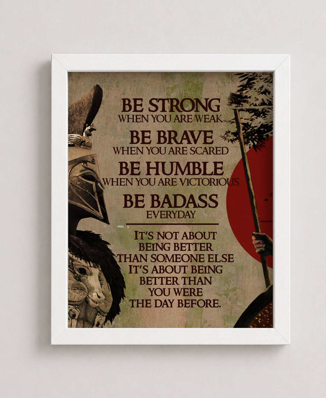 Be Strong Warrior Motivational Wall Art