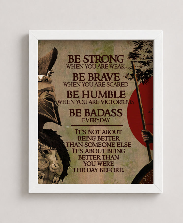 Be Strong Warrior Motivational Wall Art