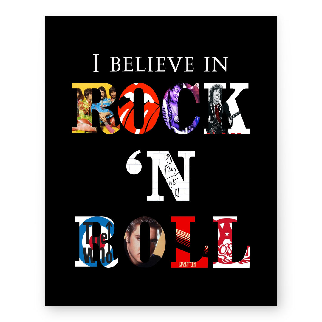 I Believe in Rock N Roll Inspirational Wall Art