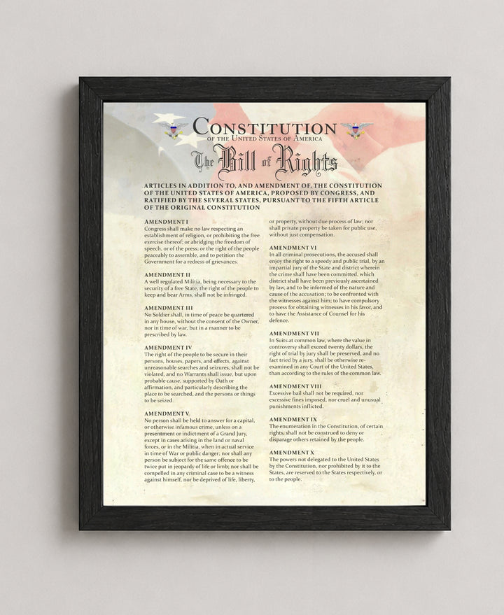 Constitution Declaration of Independence &amp; Bill of Rights Patriotic Wall Art