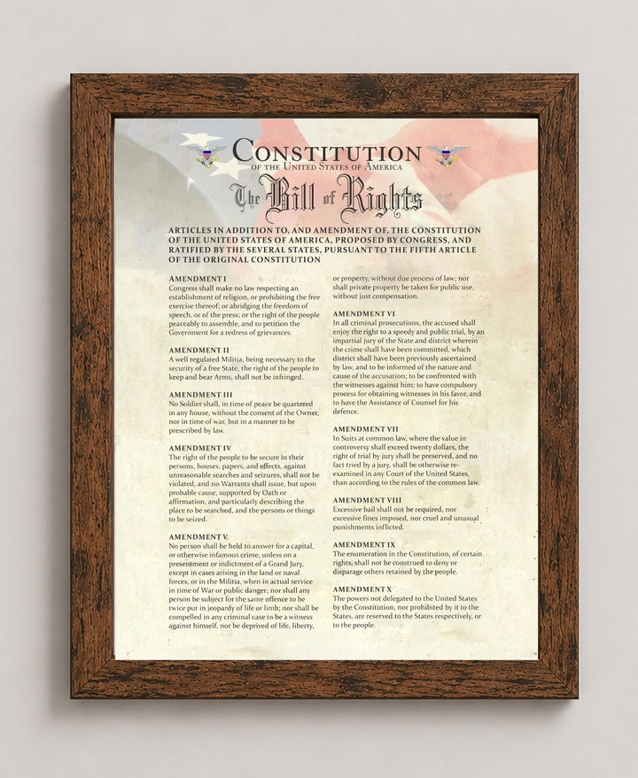 Constitution Declaration of Independence &amp; Bill of Rights Patriotic Wall Art